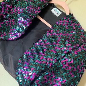 J Reynolds Vintage Crop Sequin Blazer